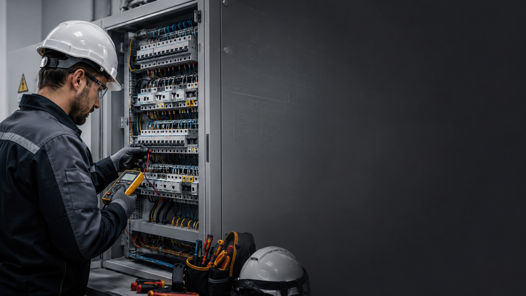 Électricien au travail - Servat Électricité