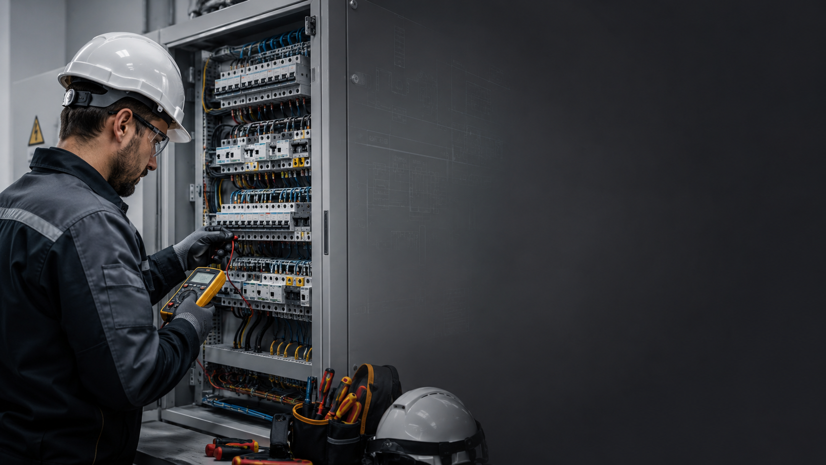 Électricien au travail - Servat Électricité
